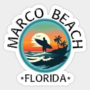 Marco Beach - Florida (with Black Lettering) Sticker